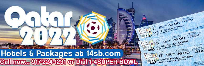 book & buy great deals on hotel packages, rooms & acommodation, hotels & tickets packages, near stadium, near downtown, close to stadiums, executive suites, for athletes and family & for players and families for FIFA World Cup Doha Qatar 2022 - Click Here - book now at 14sb.com